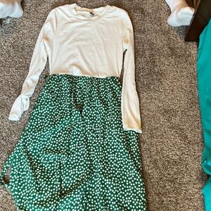 Green Polka Dot Skirt